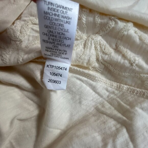 J. Jill Womens Cream Embroidered Floral Long Sleeve Tunic Top 2X Cotton Blend - Picture 5 of 8